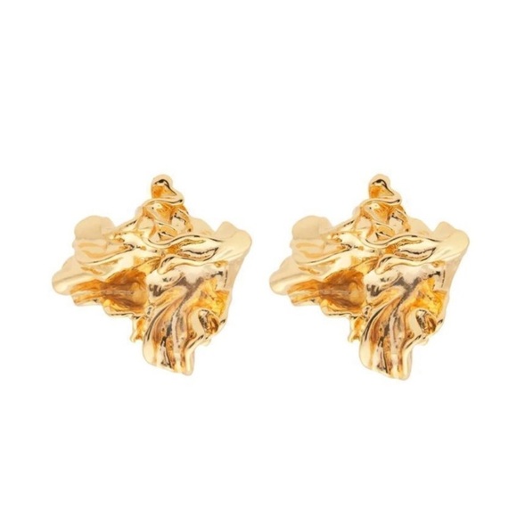$225 Amber Sceats Reese Earrings 24KT Gold Plated Statement Piece - Picture 2 of 6